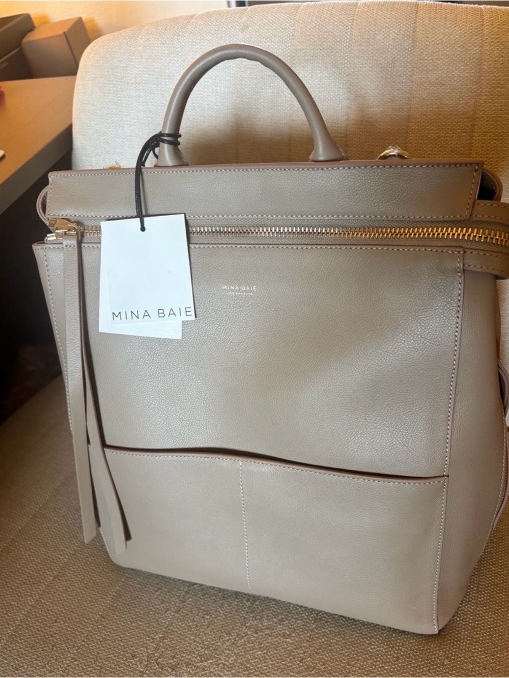Mina Baie Harper Leather Backpack
